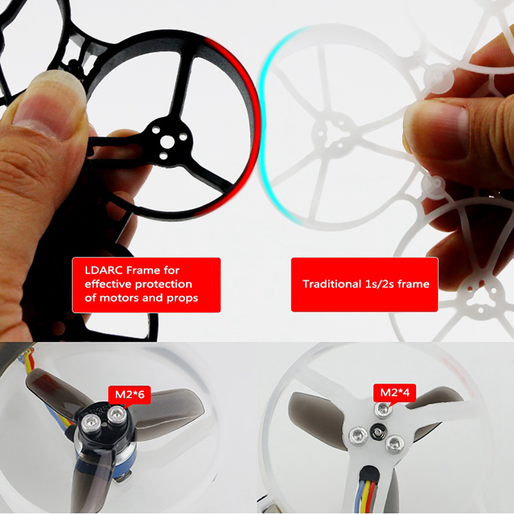 LDARC/Kingkong GT8 FPV Racing Drone F3 FC 4In1 10A BLHeli-S ESC 800TVL 150 Degree Camera AC900 Receiver - PNP