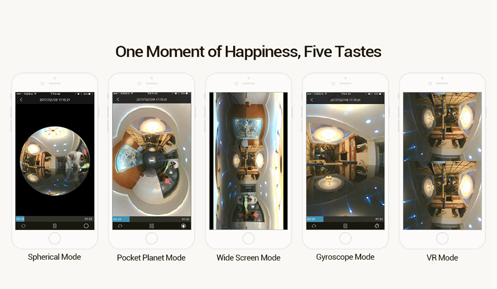 ESCAM QP720 1080P 720 Degree Panoramic WIFI IP Camera H.265 Night Vision - White EU Plug