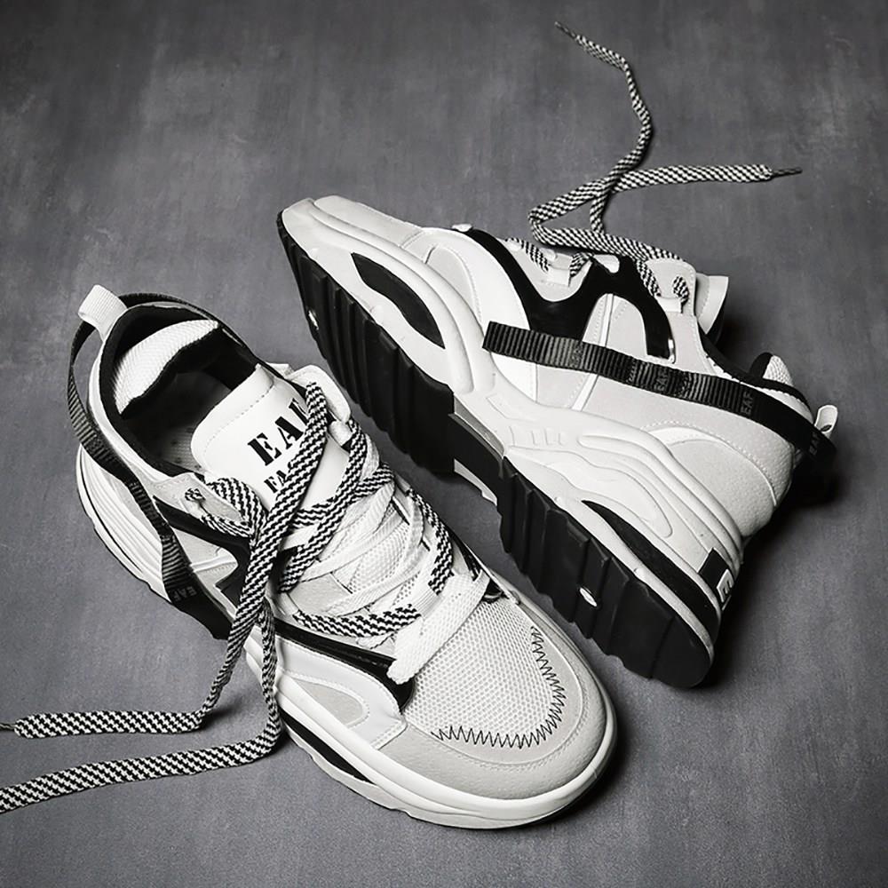 Men's Chunky Sneakers Comfortable Fashion Athletic Shoes Size 43 - Gray