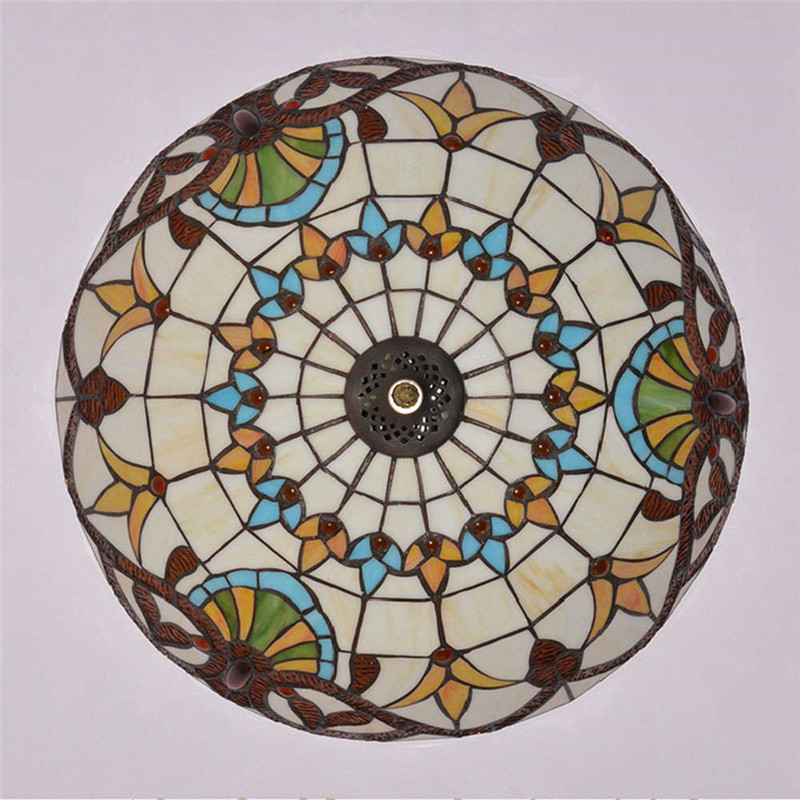 FUMAT Stained Glass Art Ceiling Lights Tiffany Lamp - Traditional Flower Chandeliers