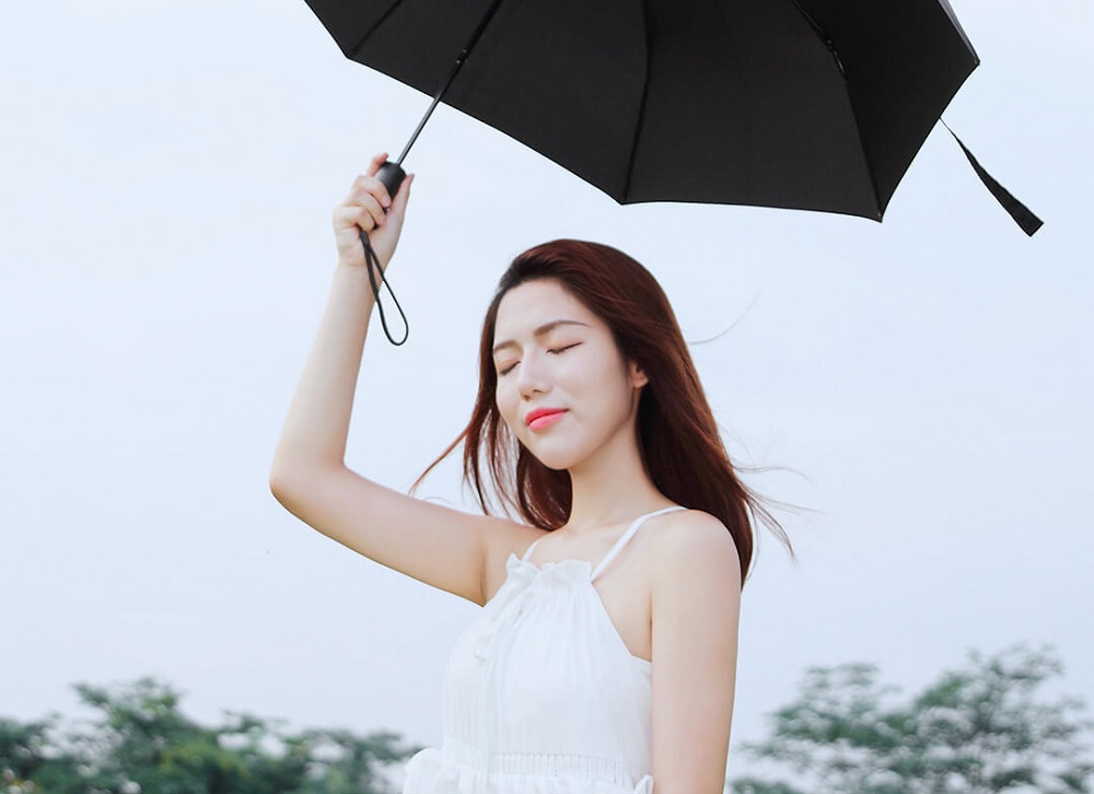 1Xiaomi Youpin Unisex Portable Lightweight Rain & Sun Umbrella - Black