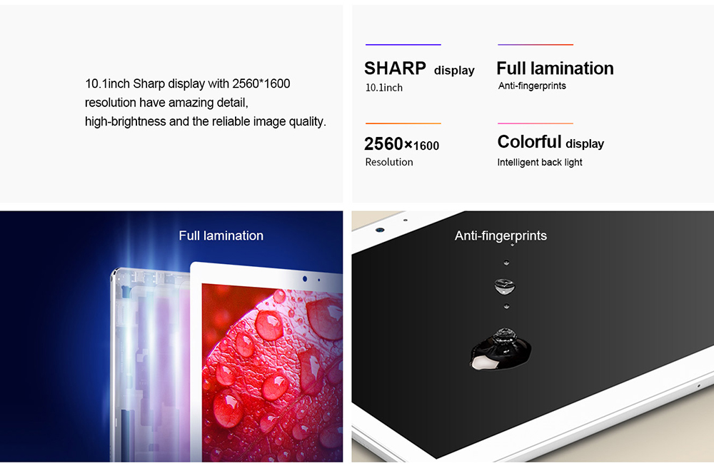 Teclast T20 4G Phablet Helio X27 MT6797T Deca Core 10.1" IPS Screen 2560*1600 Android 7.0 4GB RAM 64GB ROM Touch ID Built-in GPS GLONASS Beidou - White Silver