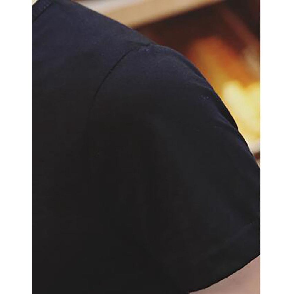 Men's Basic Round Neck Short Sleeve T-shirt (Personality Tee Cultivating Size M) - Black