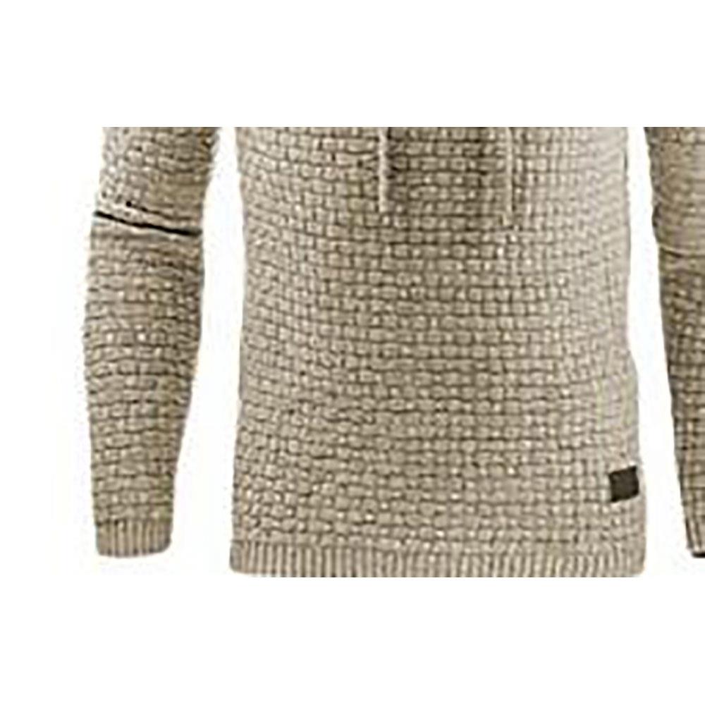 Men's Basic Winter Warm Long Sleeve Grid Hoodie (Sweatshirt Outwear Sweater Size L) - Apricot