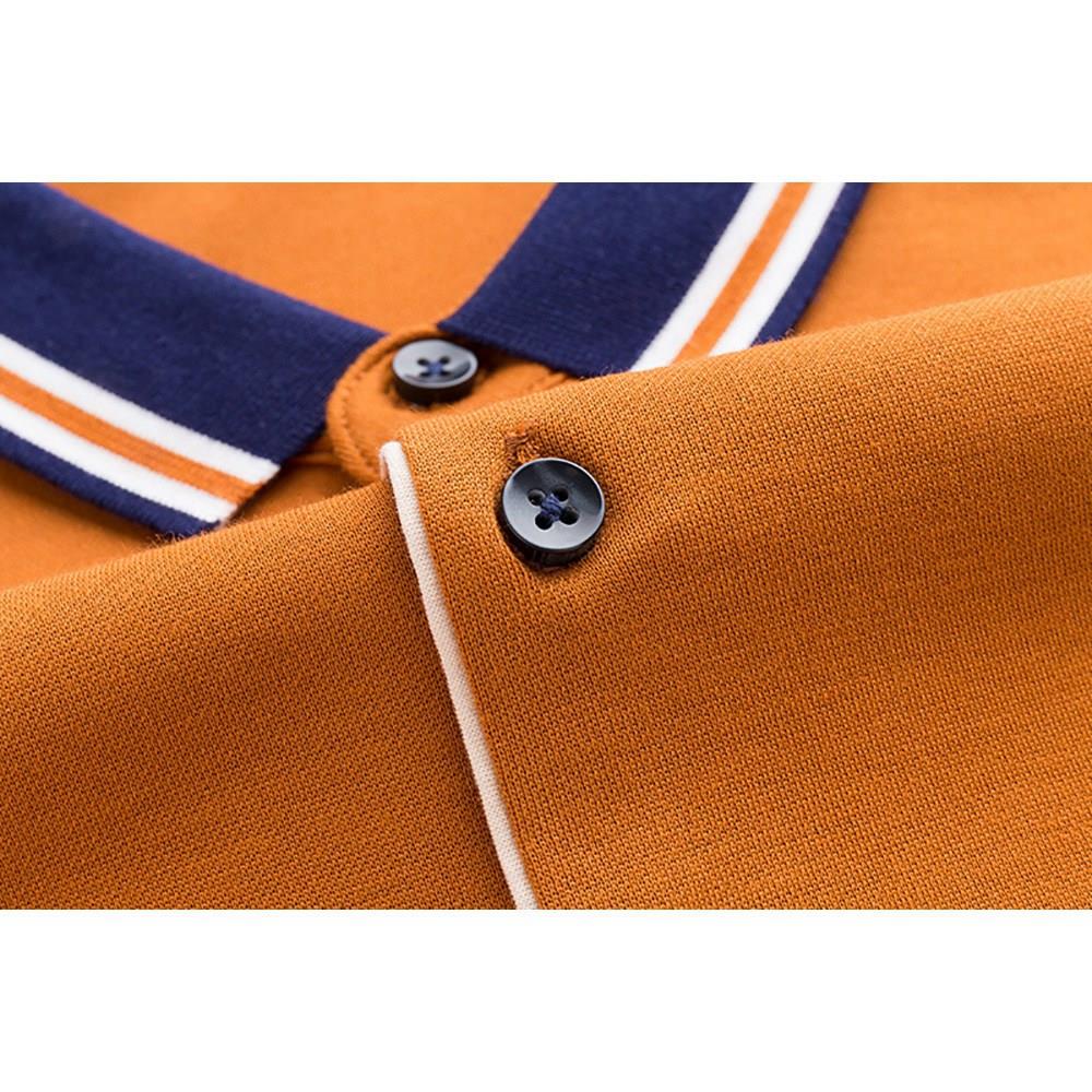 Men's Autumn Business Casual Long Sleeve Lapel Polo Shirt Anti-Pilling Size XL - Yellow