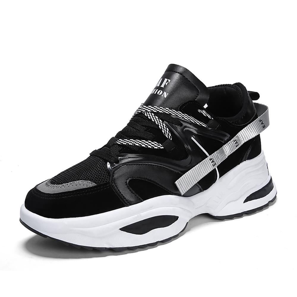 Men's Chunky Sneakers Comfortable Fashion Athletic Shoes Size 41 - Black