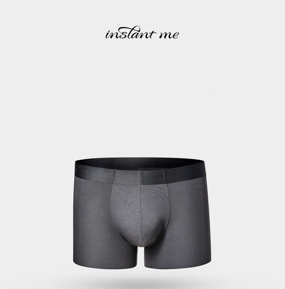 2 Pieces Xiaomi Instant Me Men's Boxer Briefs Comfortable Antibacterial Elastic Waist Size XXL - Blue + Gray