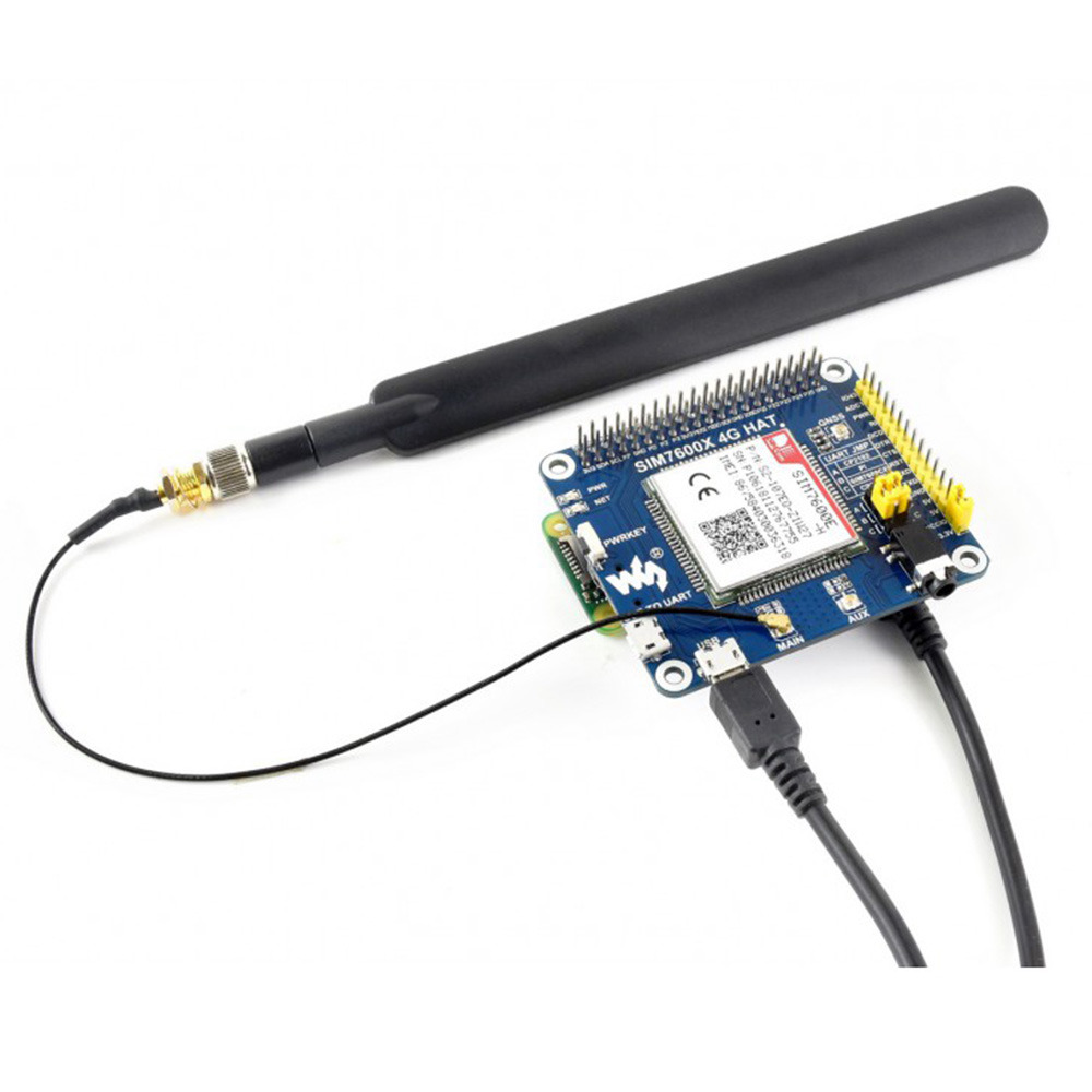 Waveshare SIM7600CE 4G HAT Expansion Board for Raspberry Pi, LTE CAT4 Blue