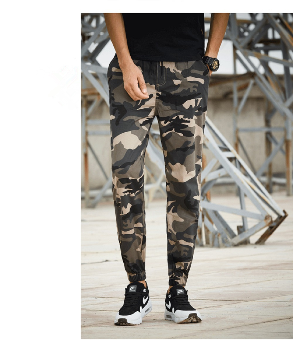 Men's Autumn Casual Sports Camouflage Ninth Pants (Slim Fit Size M) - Army Green