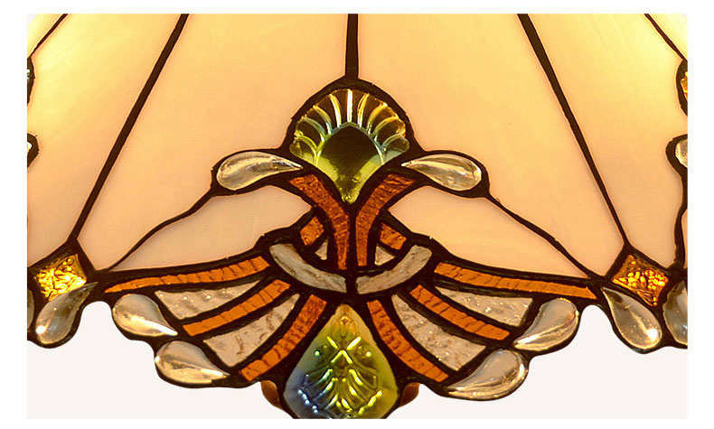 FUMAT 17 Inch Tiffany Style Stained Glass Handcrafted Floor Lamp - Warm White