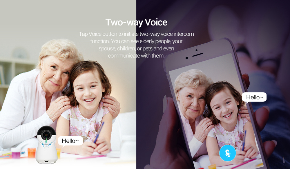 ESCAM QP720 1080P 720 Degree Panoramic WIFI IP Camera H.265 Night Vision - White EU Plug