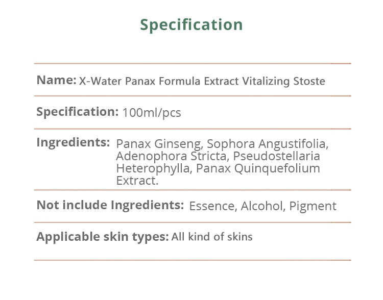 X-Water Panax Formula Extract Vitalizing Stoste 100ml