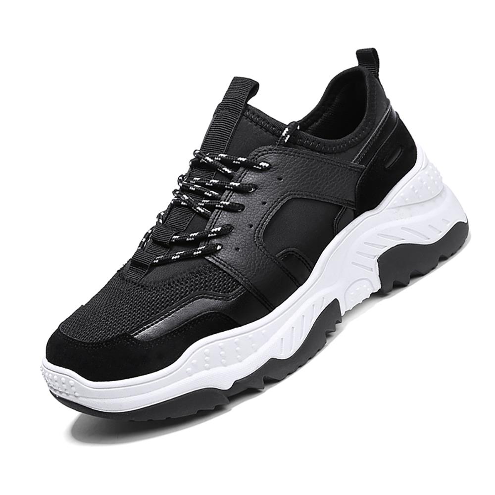 S333 Men Fashion Comfortable Sports Shoes Rubber Sole EU43 - Black