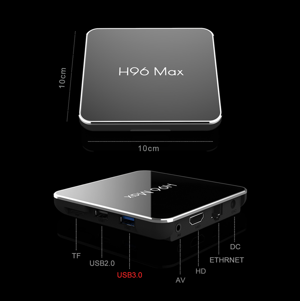 H96 MAX X2 Amlogic S905X2 4GB DDR4 32GB eMMC TV Box Dual Band WiFi LAN Bluetooth USB3.0 HDMI