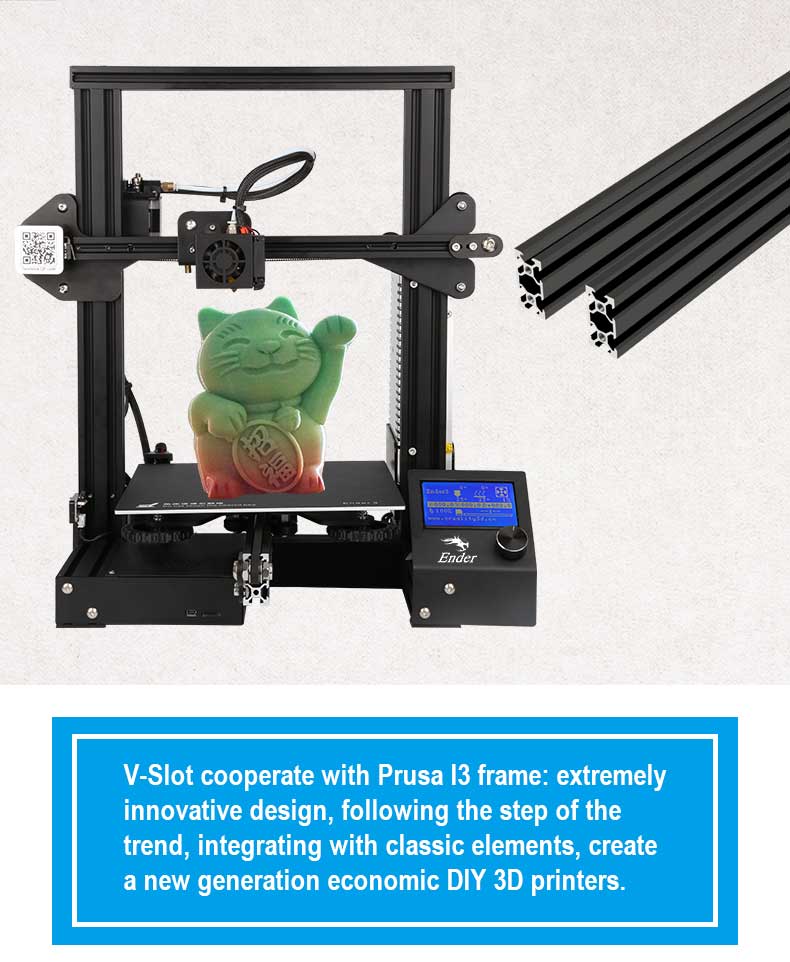 Ender-3 V-slot Prusa I3 New Fashionable 3D Printer Kit Black