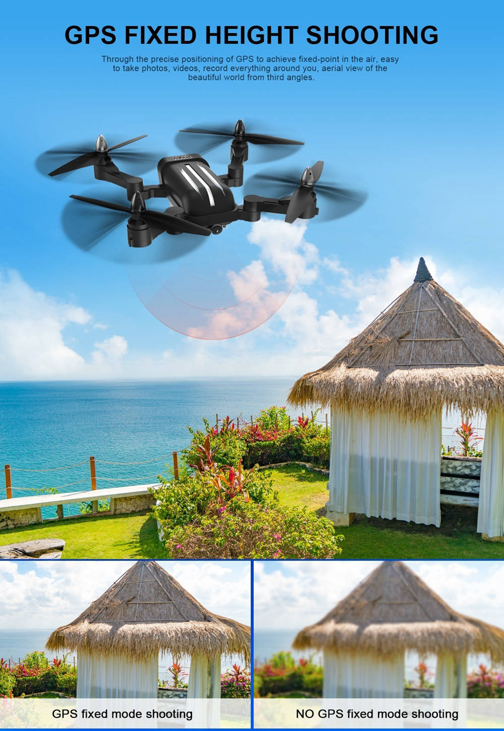 Bayangtoys X28 8MP GPS 5G Wifi FPV Brushless Foldable RC Drone RTF - Black