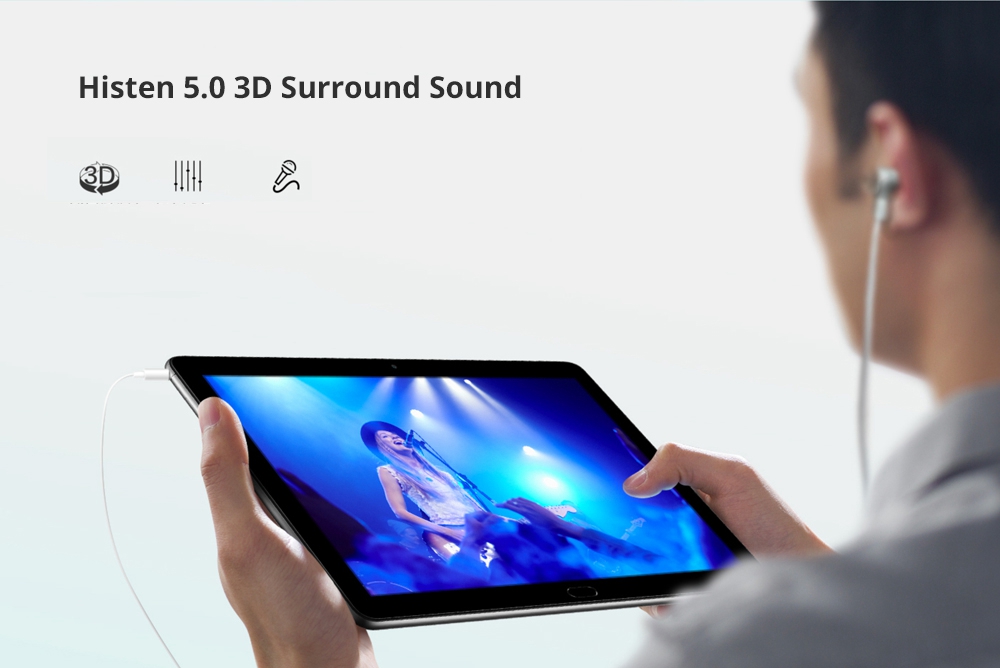 HUAWEI Honor Pad 5 WIFI Tablet PC Hisilicon Kirin 659 Octa Core GPU Turbo 10.1" IPS Screen 1920*1200 EMUI 8.0 3GB RAM 32GB ROM Built-in GPS - Grey