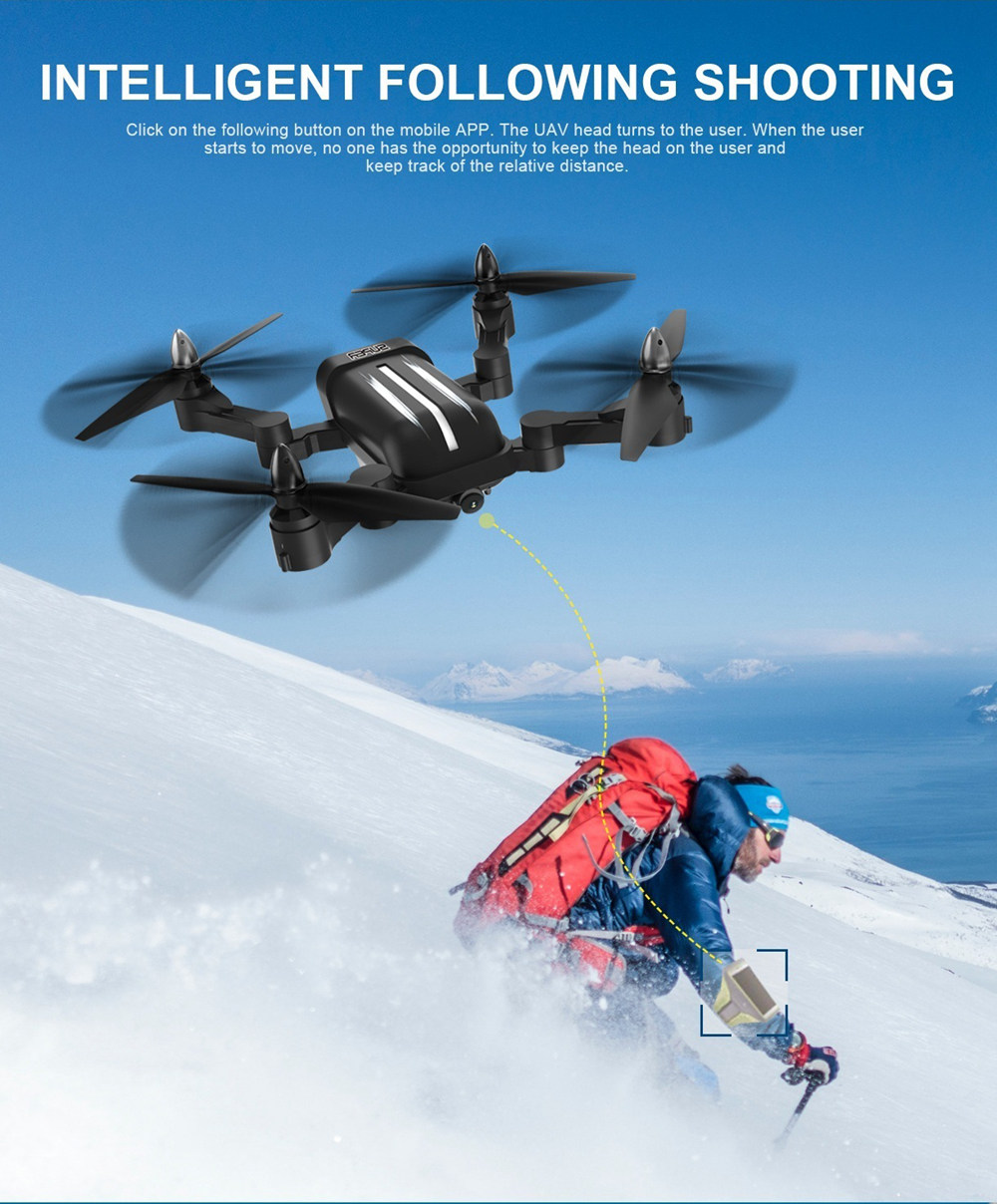 Bayangtoys X28 8MP GPS 5G Wifi FPV Brushless Foldable RC Drone RTF - Black