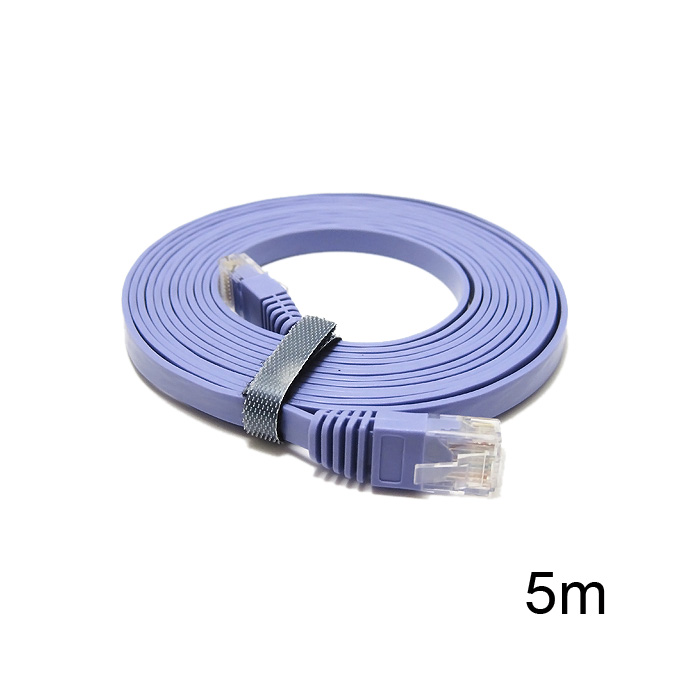 5M Ultra-thin CAT6a Flat Lan Cable RJ45(8P8C) to RJ45(8P8C) - Blue