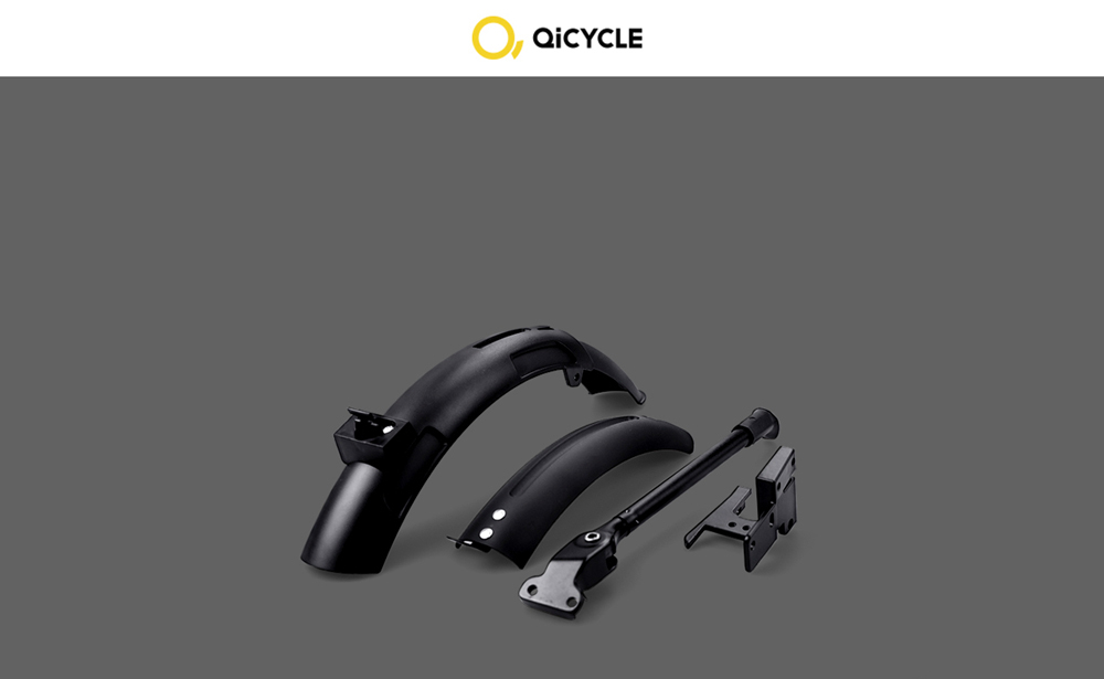 Original Xiaomi Qicycle EF1 Smart Bicycle Accessory Set (Fender + Parking Rack) - Black
