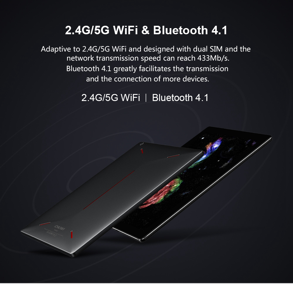Chuwi Hipad Tablet PC Helio X27 MTK6797X Deca Core 10.1" IPS Screen 1920*1200 Android Oreo 3GB RAM 32GB ROM - Black