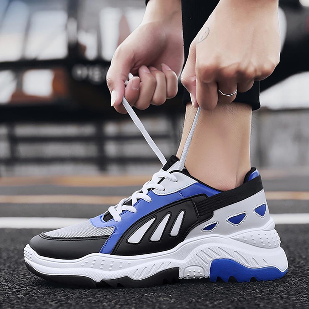 Men's Old Style Sneakers (Sports Athletic Shoes Rubber Sole EU 39.5) - Blue
