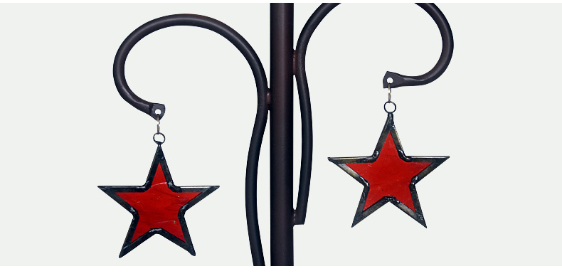FUMAT Tiffany Style Stained Glass Handcrafted Table Lamp - Creative Five-pointed Star Design