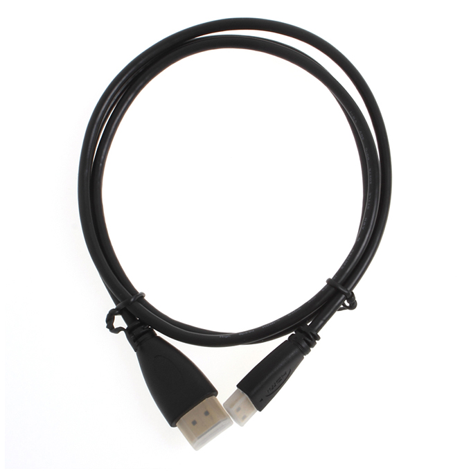 1.8M Mini HDMI to HDMI cables 1.3 & 1.4 Version with Gold Plated Connector - Black