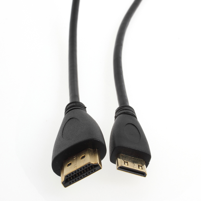 1.8M Mini HDMI to HDMI cables 1.3 & 1.4 Version with Gold Plated Connector - Black