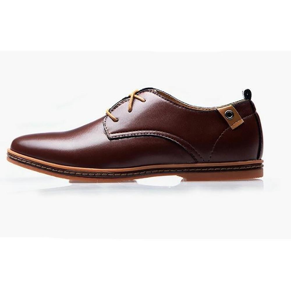 XA004 Men Casual British Style Leather Shoes Tendon Soled Shoes EU 43 - Brown