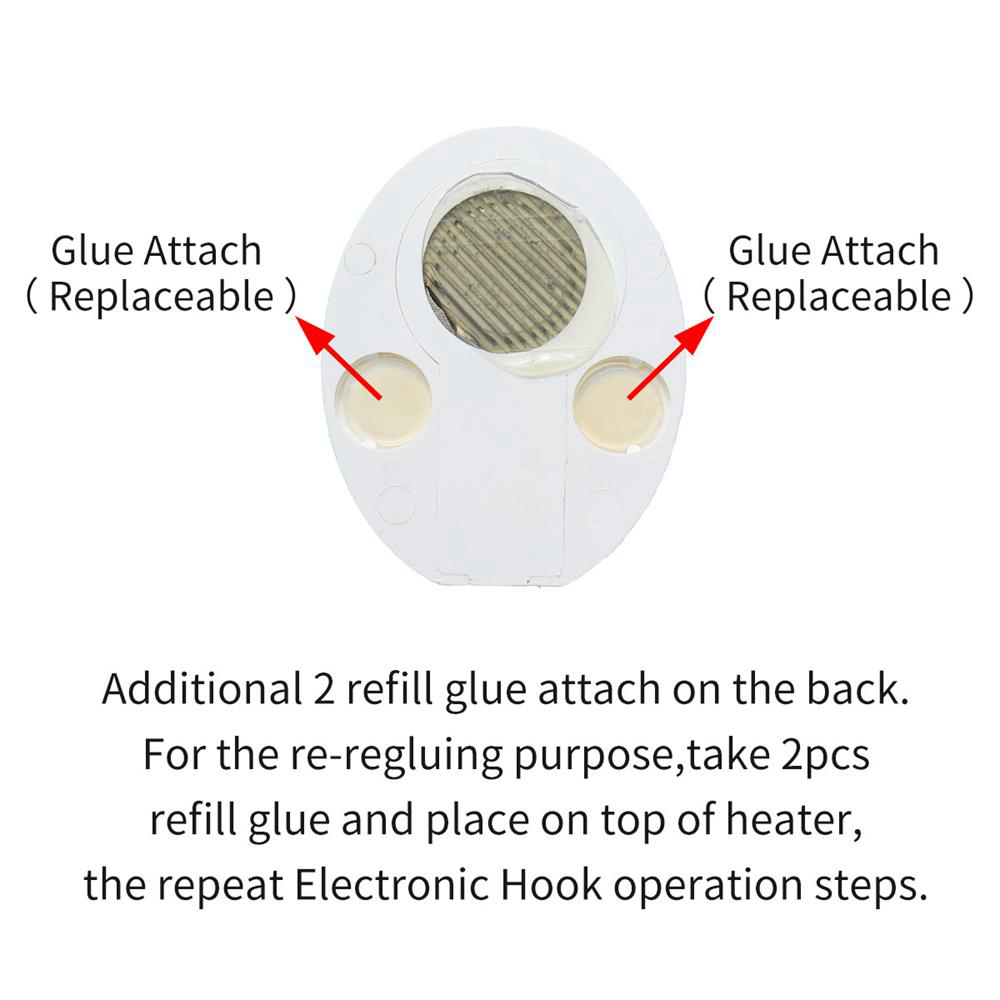 3PCS Electric USB Charging Hook (Recyclable Non-stick Hot Glue) - White