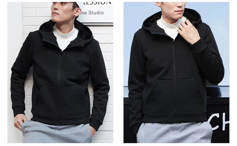 Xiaomi MI TOWN LIFE Men Casual Jacket (Fleece Windbreaker Size S) - Black