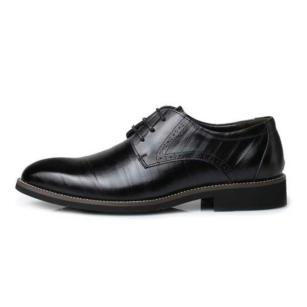 XA001 Men Business Casual PU Leather Shoes Formal Comfortable Size EU38 - Black