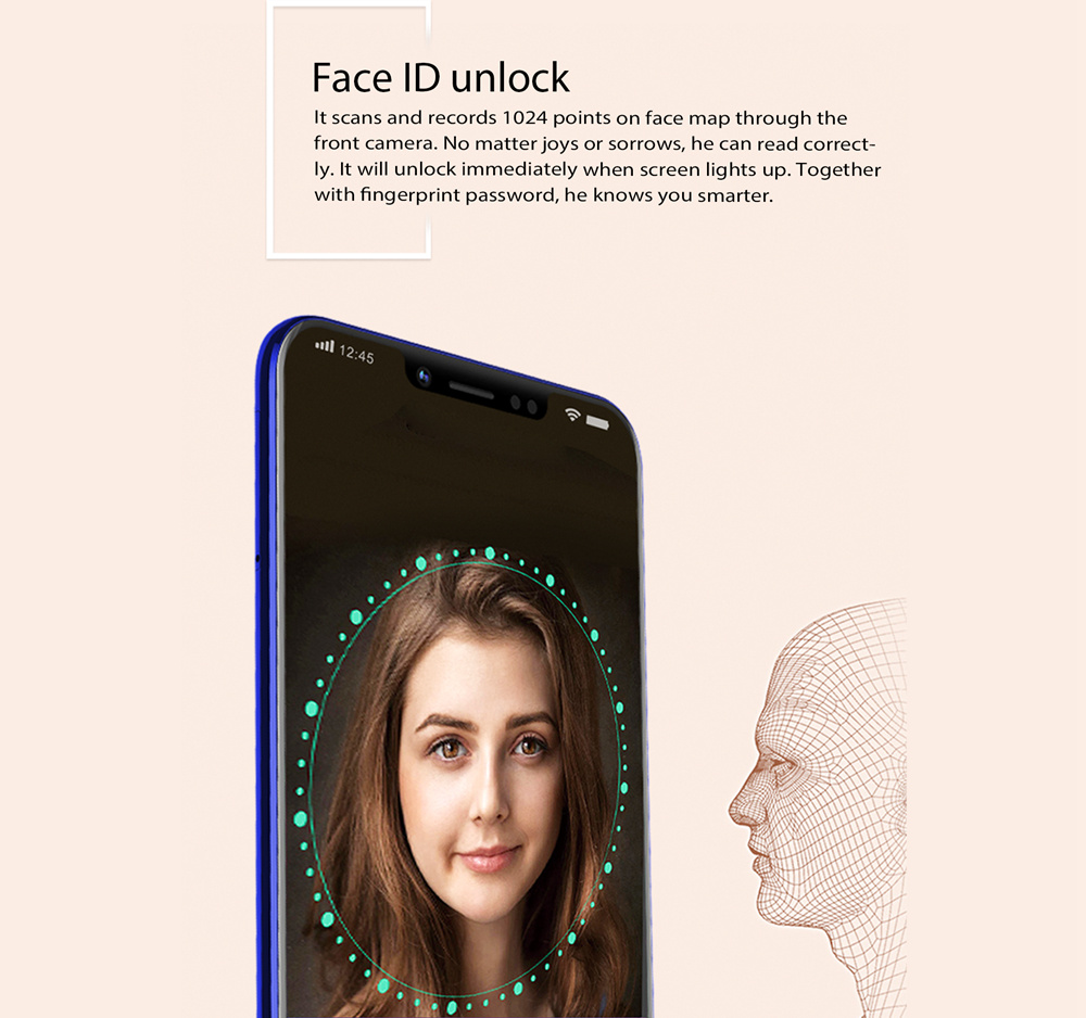 Meiigoo S9 6.18 Inch 4G LTE Smartphone MTK6750T 4GB 32GB 13.0MP + 2.0MP Dual Rear Cameras Android 8.1 Face ID Type-C Fast Charge - Twilight