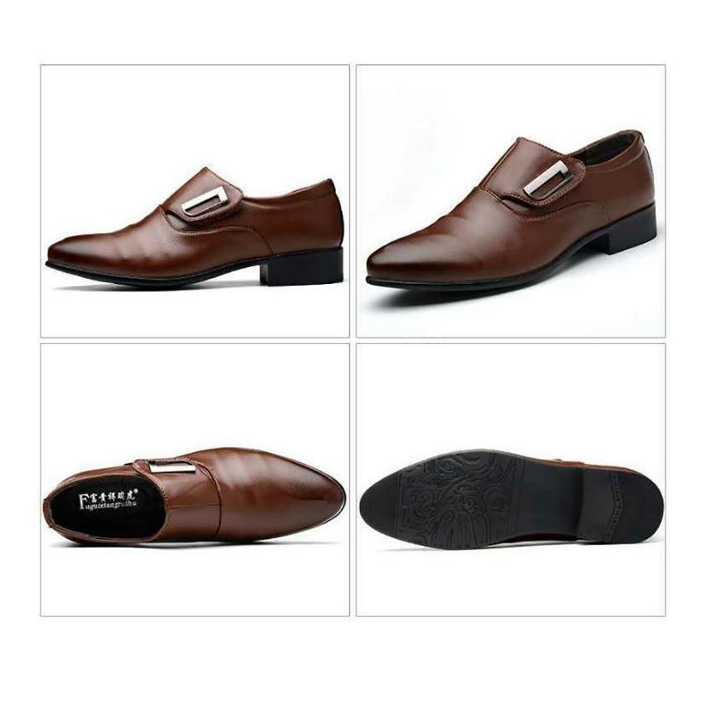 XA008 Men Fashion Business Casual PU Leather Shoes EU43 - Brown
