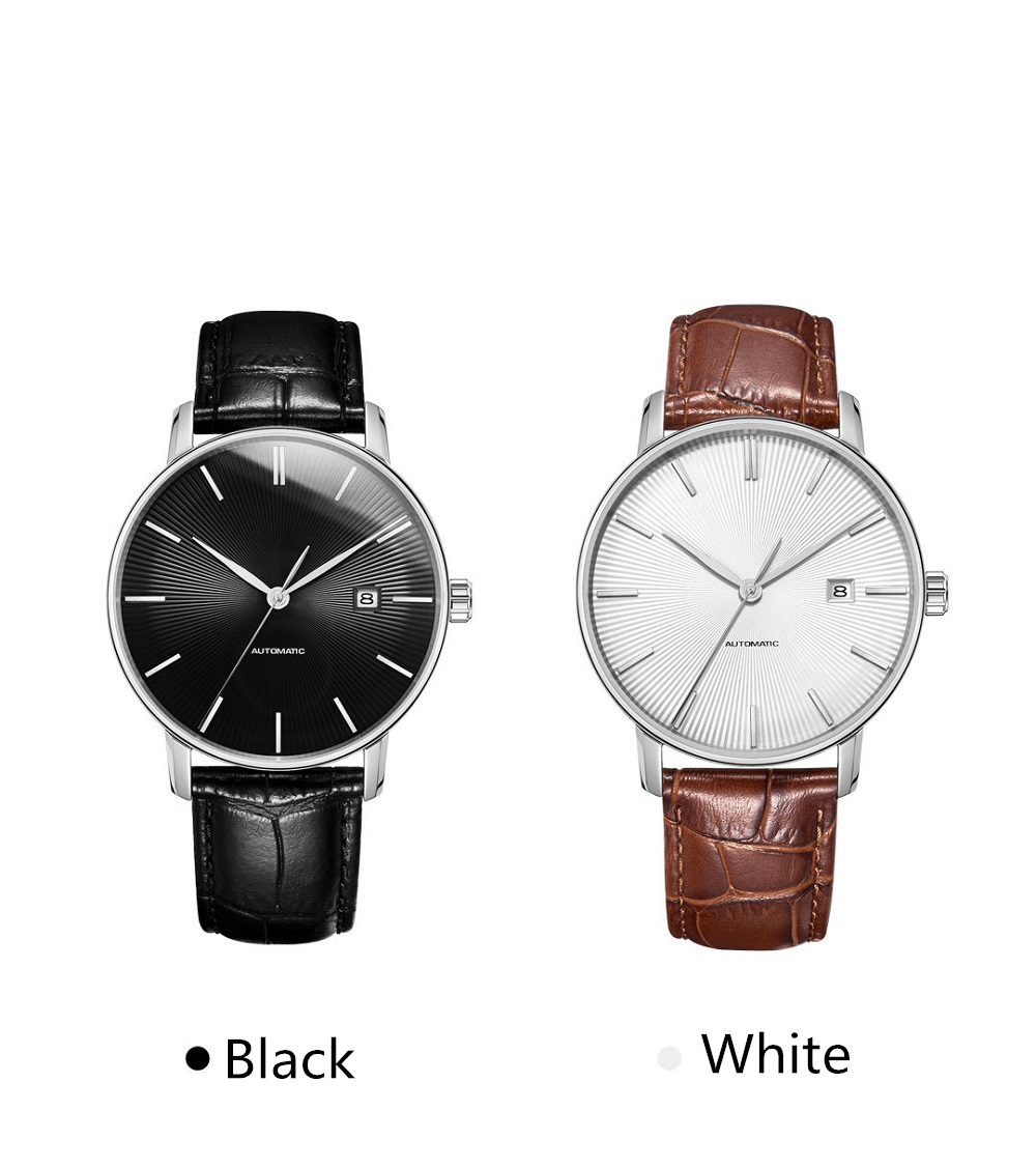 Xiaomi TwentySeventeen Men's Light Mechanical Watch 5ATM With Sapphire Surface And Leather Strap - Black