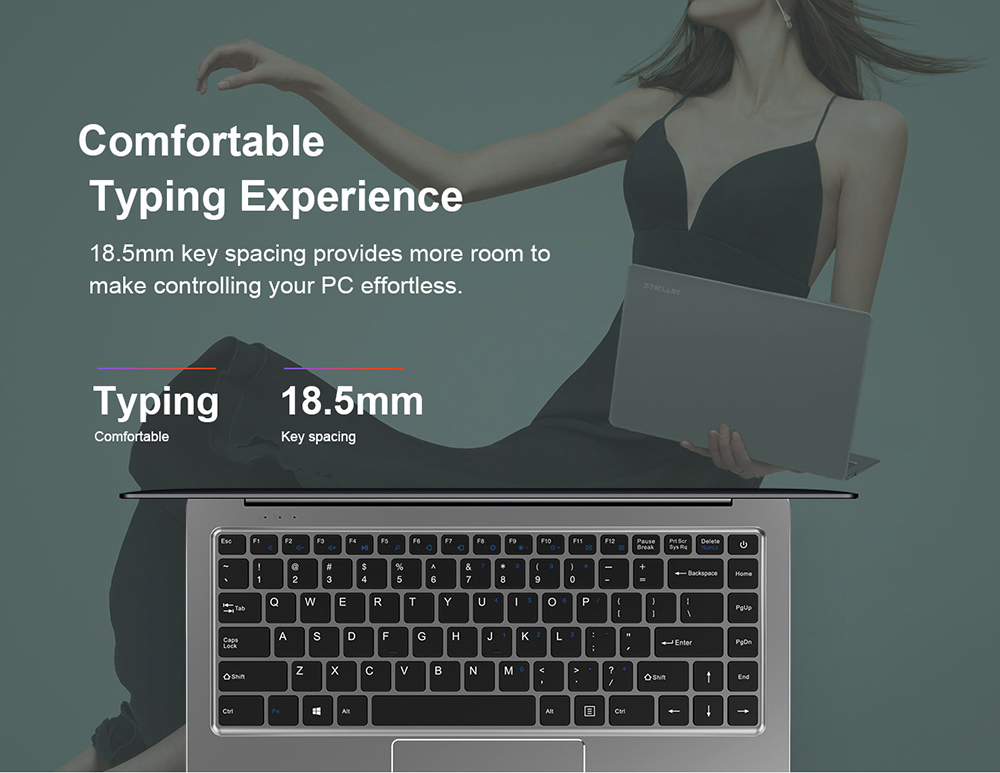 Teclast F6 Laptop Intel Apollo Lake N3450 Quad Core 13.3 Inch 1920*1080 6GB RAM 128GB SSD Windows 10 - Gray
