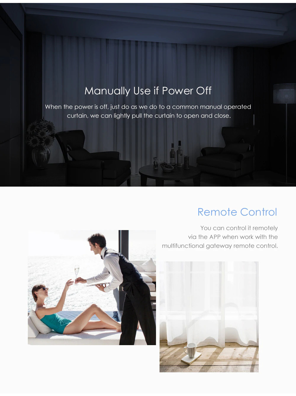 Xiaomi Aqara Intelligent Curtain Motor (Compatible with Homekit, Voice Controlled by Apple Siri) - White