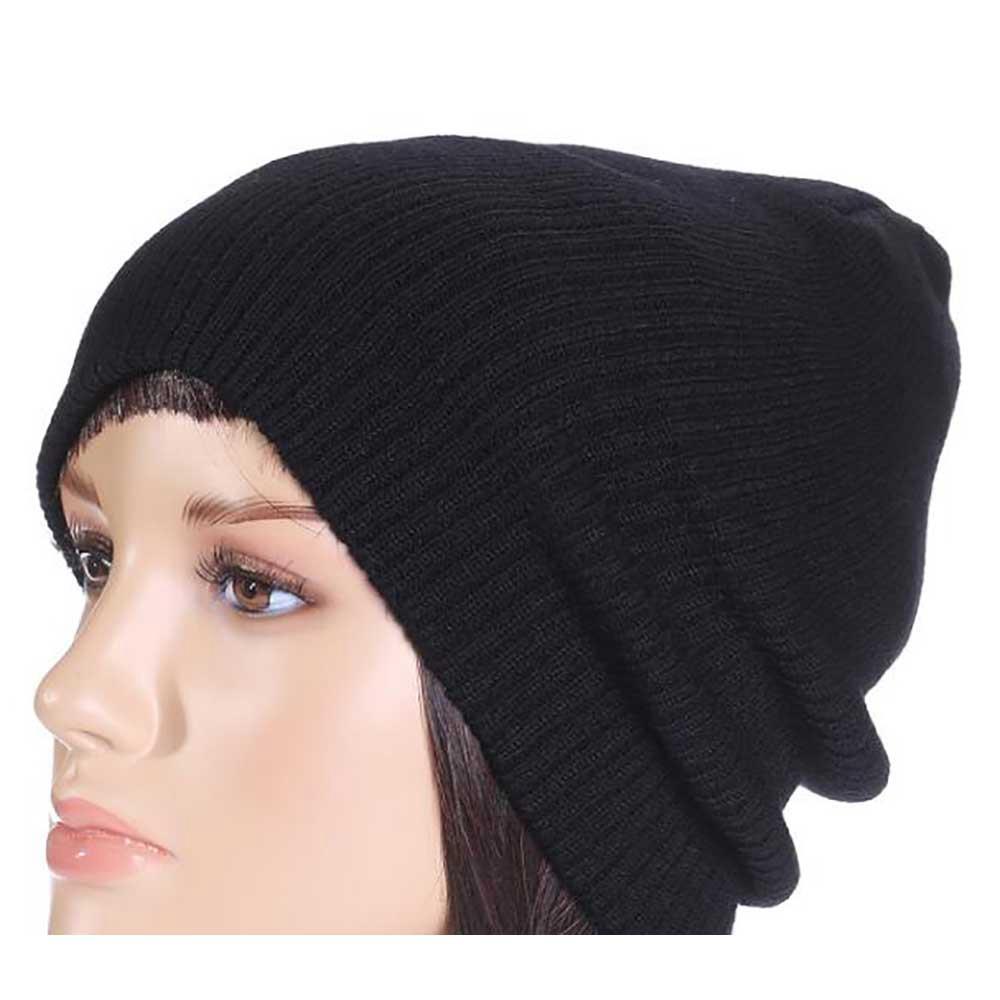 Unisex Pure Color Knitted Hat (One Size High Elasticity For Autumn And Winter Outdoor) - Black