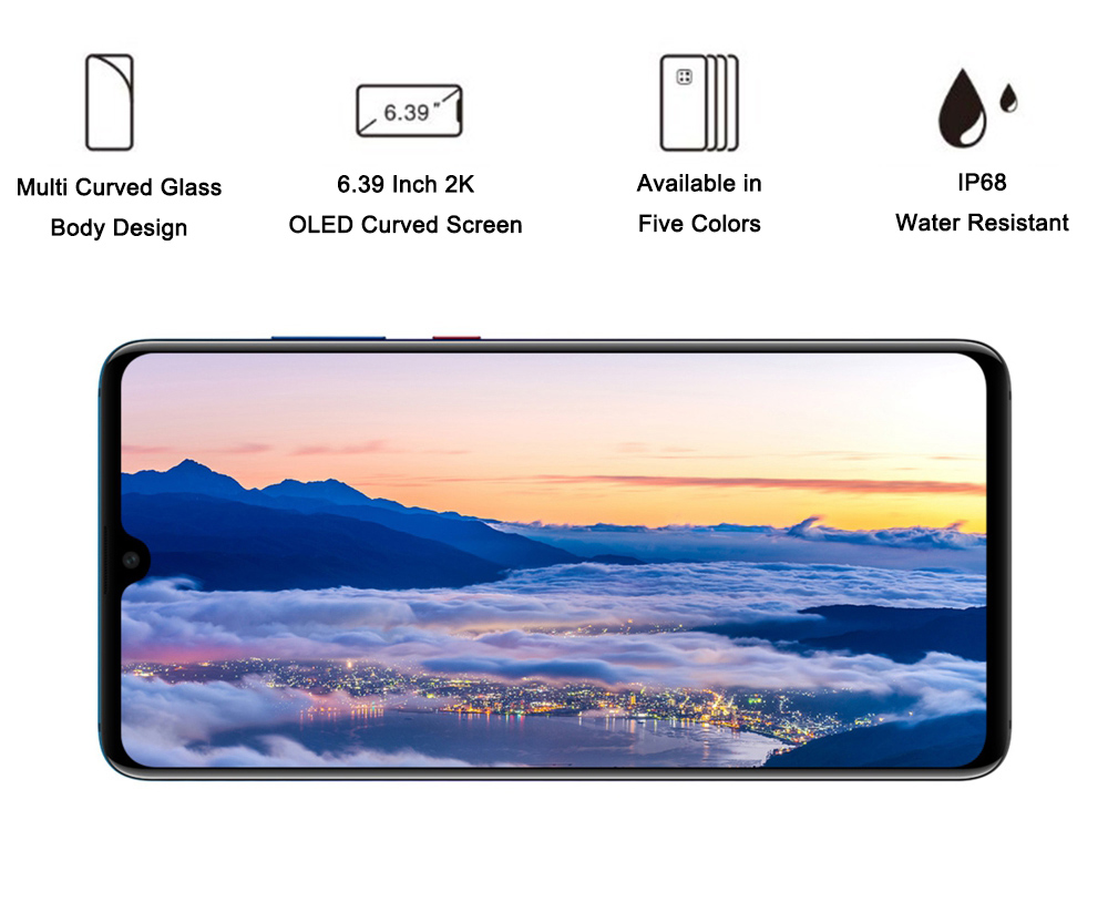 HUAWEI Mate 20 Pro 6.39 Inch 4G LTE Smartphone Kirin 980 8GB 128GB 40.0MP+20.0MP+8.0MP Triple Rear Cameras EMUI 9 Type-C NFC IR Remote Control - Bright Black