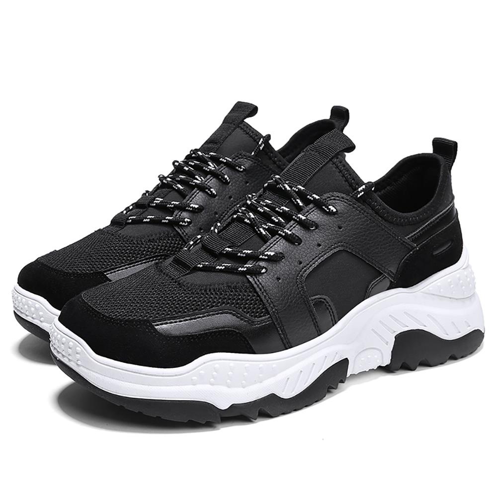 S333 Men Fashion Comfortable Sports Shoes Rubber Sole EU43 - Black