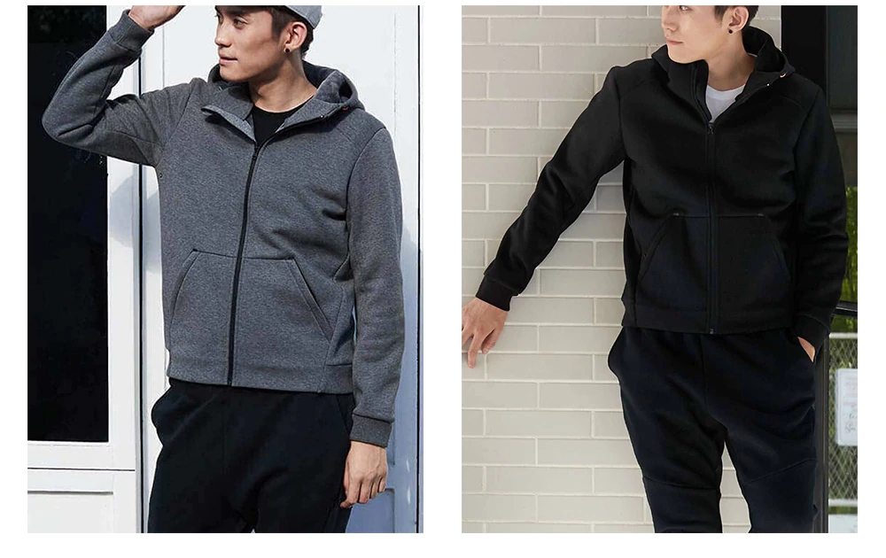 Xiaomi MI TOWN LIFE Men Casual Jacket (Fleece Windbreaker Size S) - Black