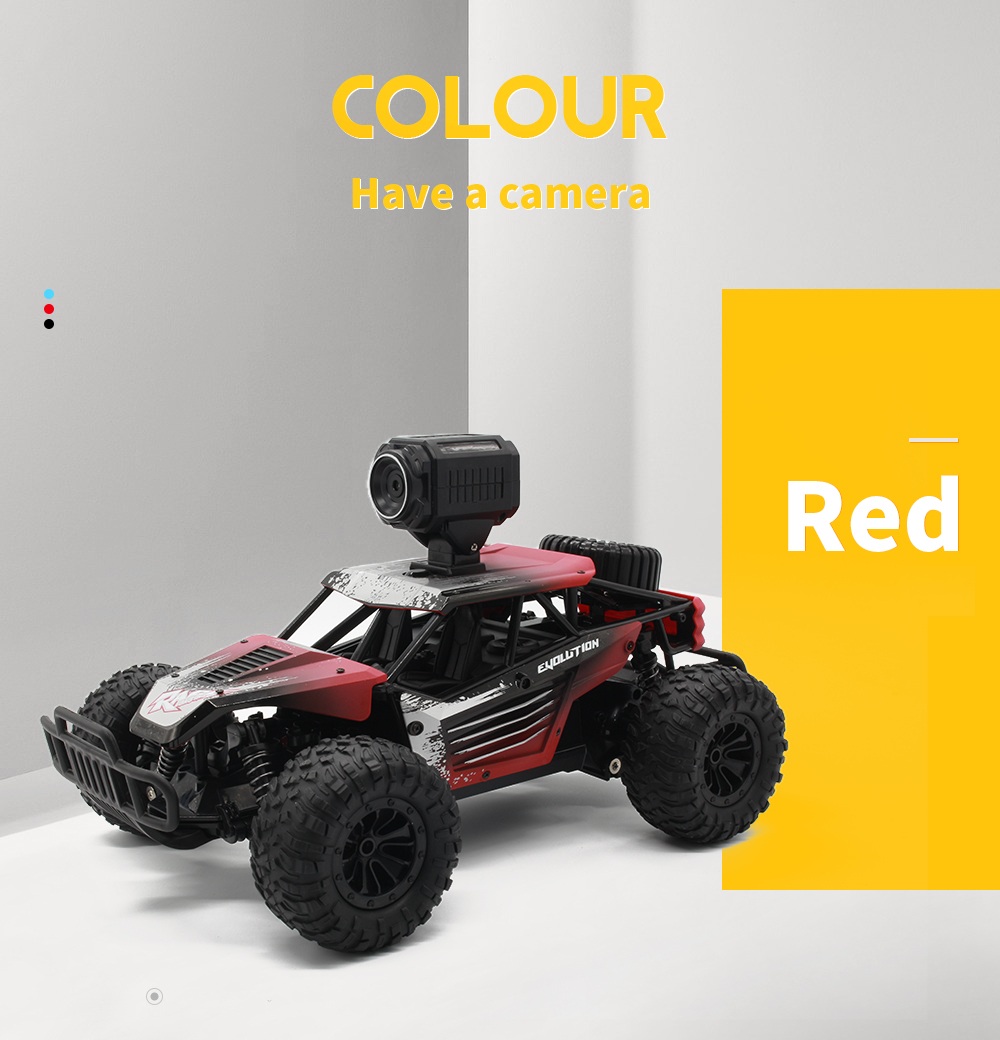JDRC 1801 2.4G Wifi FPV 1:18 4WD Brushed Off-road RC Car with HD Camera RTF - Black