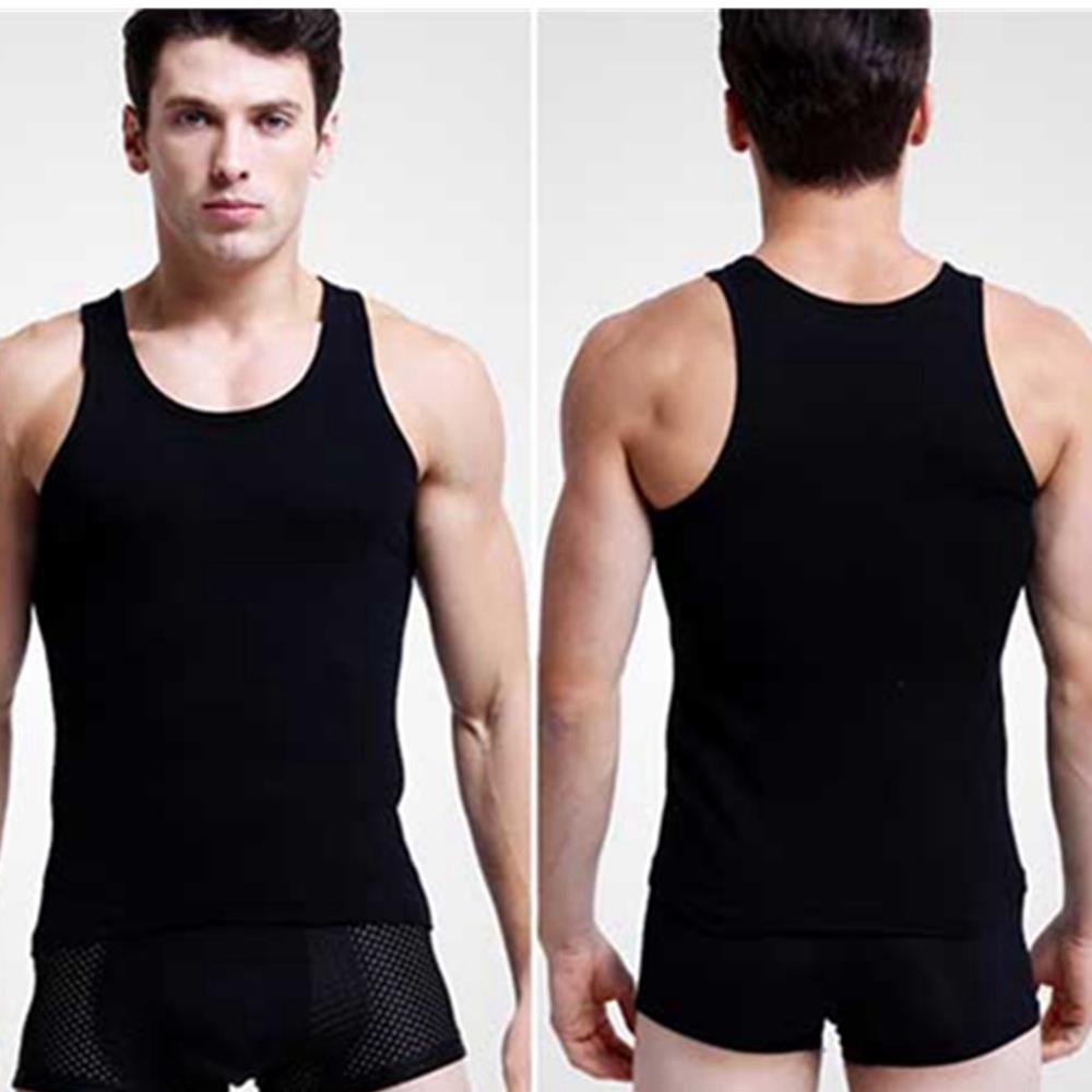 3PCS Men's Solid Color Sleeveless Slim Fit Cotton Vest Size 3XL - White/Black/Red