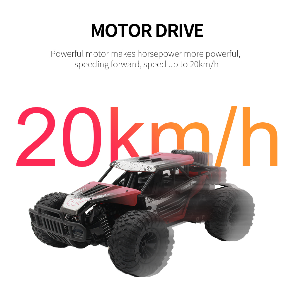 JDRC 1801 2.4G 480P Wifi FPV 1:18 4WD Brushed Off-road RC Car RTF - Red