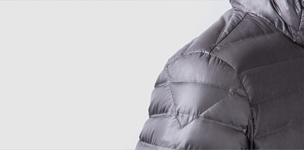 Xiaomi 90Fun Men's Hooded Down Jacket (Lightweight Seamless 90% Goose Down Size S) - Black