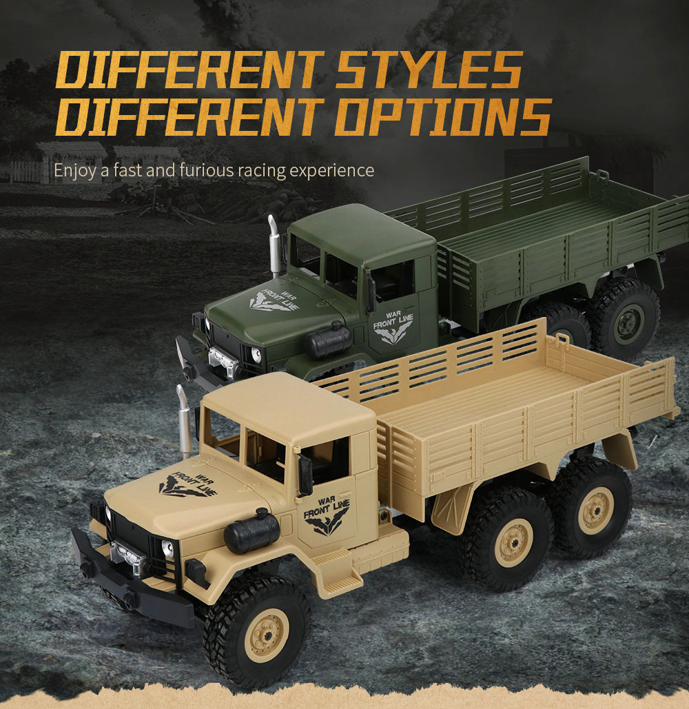 JJRC Q63 Transporter-4 2.4G 1:16 6WD Brushed Off-road RC Car Military Truck RTR - Khaki
