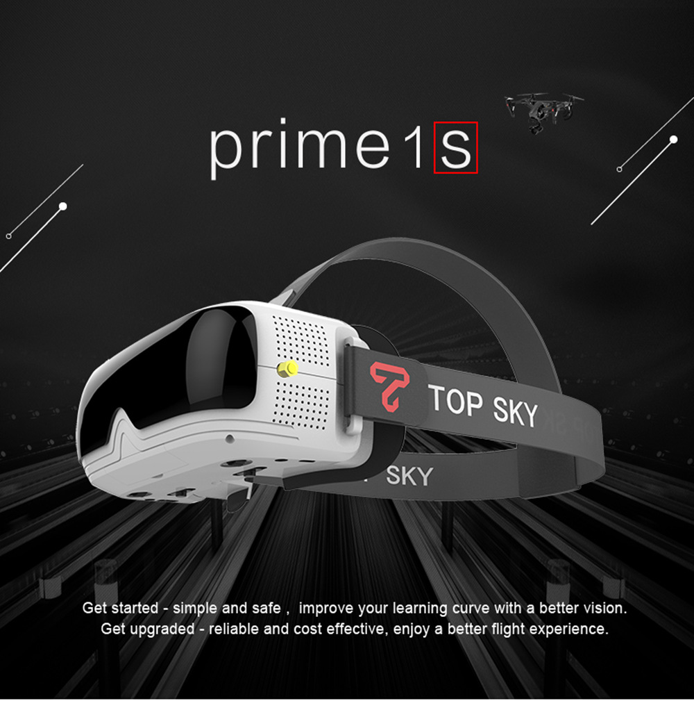 Topsky Prime-1S 5.8G 48CH Diversity FPV Goggles Built-in Battery Dual Modules Support DVR - White