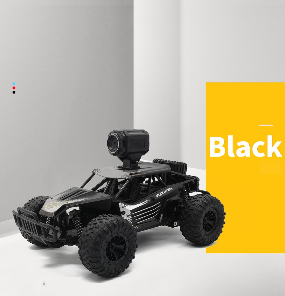 JDRC 1801 2.4G Wifi FPV 1:18 4WD Brushed Off-road RC Car with HD Camera RTF - Black