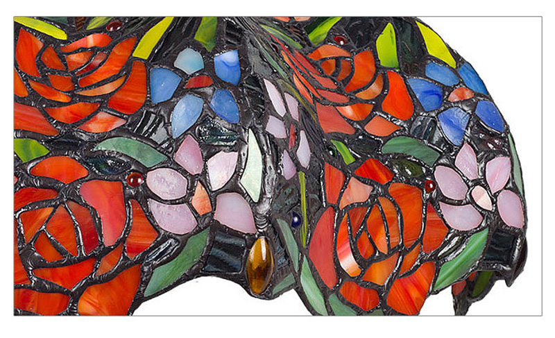 FUMAT 18" Tiffany Style Crystal Stained Glass Floor Lamp - Retro Flower Design